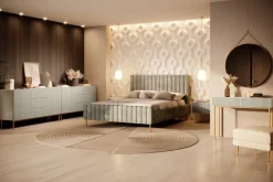 Bogart Komody*NICOLE KOMODA 150 2D3SZ - cashmere / złoty stelaż