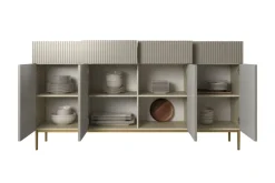 Bogart Komody*NICOLE KOMODA 200 4D4SZ - cashmere / złoty stelaż