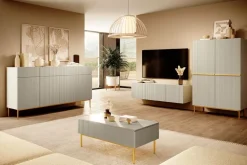 Bogart Komody*NICOLE KOMODA 200 4D4SZ - cashmere / złoty stelaż