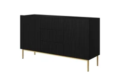 Bogart Komody*NICOLE KOMODA 150 2D3SZ - czarny mat / złoty stelaż