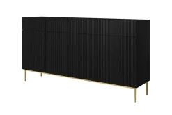 Bogart Komody*NICOLE KOMODA 200 4D4SZ - czarny mat / złoty stelaż