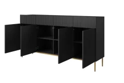 Bogart Komody*NICOLE KOMODA 200 4D4SZ - czarny mat / złoty stelaż