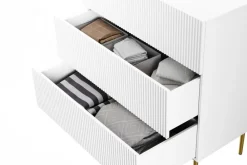 Bogart Komody*NICOLE KOMODA 100 3SZ - biały mat / złoty stelaż