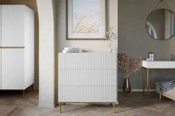 Bogart Komody*NICOLE KOMODA 100 3SZ - biały mat / złoty stelaż