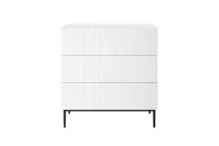 Bogart Komody*NICOLE KOMODA 100 3SZ - biały mat / czarny stelaż