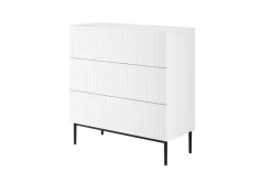 Bogart Komody*NICOLE KOMODA 100 3SZ - biały mat / czarny stelaż