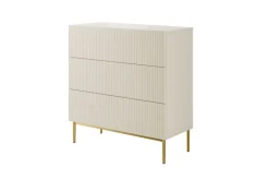 Bogart Komody*NICOLE KOMODA 100 3SZ - cashmere / złoty stelaż