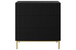 Bogart Komody*NICOLE KOMODA 100 3SZ - czarny mat / złoty stelaż