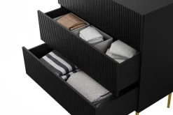 Bogart Komody*NICOLE KOMODA 100 3SZ - czarny mat / złoty stelaż