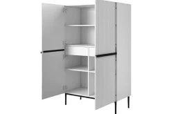 Bogart Komody*NICOLE KREDENS 100 2D2SZ - biały mat / czarny stelaż