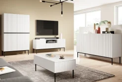 Bogart Komody*NICOLE KREDENS 100 2D2SZ - biały mat / czarny stelaż