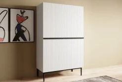 Bogart Komody*NICOLE KREDENS 100 2D2SZ - biały mat / czarny stelaż