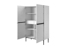 Bogart Komody*NICOLE KREDENS 100 2D2SZ - biały mat / czarny stelaż