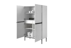 Bogart Komody*NICOLE KREDENS 100 2D2SZ - biały mat / czarny stelaż