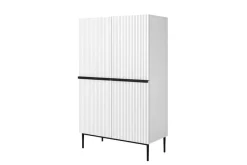 Bogart Komody*NICOLE KREDENS 100 2D2SZ - biały mat / czarny stelaż