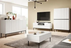 Bogart Komody*NICOLE KREDENS 100 2D2SZ - biały mat / czarny stelaż