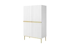 Bogart Komody*NICOLE KREDENS 100 2D2SZ - biały mat / złoty stelaż