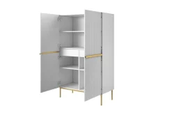 Bogart Komody*NICOLE KREDENS 100 2D2SZ - biały mat / złoty stelaż