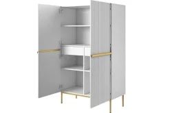 Bogart Komody*NICOLE KREDENS 100 2D2SZ - biały mat / złoty stelaż