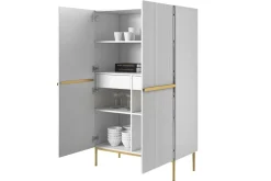 Bogart Komody*NICOLE KREDENS 100 2D2SZ - biały mat / złoty stelaż