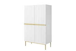 Bogart Komody*NICOLE KREDENS 100 2D2SZ - biały mat / złoty stelaż