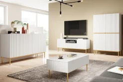 Bogart Komody*NICOLE KREDENS 100 2D2SZ - biały mat / złoty stelaż