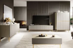 Bogart Komody*NICOLE KREDENS 100 2D2SZ - cashmere / złoty stelaż