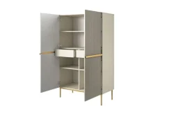 Bogart Komody*NICOLE KREDENS 100 2D2SZ - cashmere / złoty stelaż