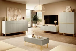 Bogart Komody*NICOLE KREDENS 100 2D2SZ - cashmere / złoty stelaż