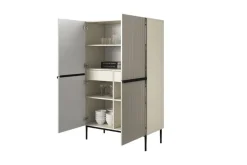 Bogart Komody*NICOLE KREDENS 100 2D2SZ - cashmere / czarny stelaż