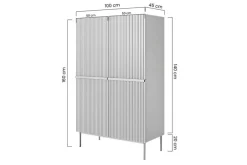 Bogart Komody*NICOLE KREDENS 100 2D2SZ - czarny mat / czarny stelaż