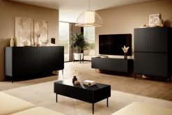 Bogart Komody*NICOLE KREDENS 100 2D2SZ - czarny mat / czarny stelaż