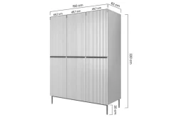 Bogart Szafy*NICOLE SZAFA 150 3D - biały mat / złoty stelaż