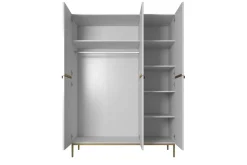 Bogart Szafy*NICOLE SZAFA 150 3D - biały mat / złoty stelaż