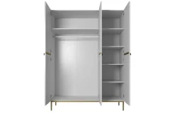 Bogart Szafy*NICOLE SZAFA 150 3D - biały mat / złoty stelaż