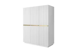 Bogart Szafy*NICOLE SZAFA 150 3D - biały mat / złote uchwyty / cokół