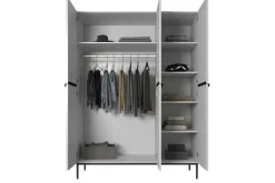 Bogart Szafy*NICOLE SZAFA 150 3D - biały mat / czarny stelaż