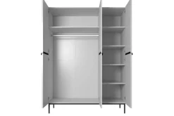 Bogart Szafy*NICOLE SZAFA 150 3D - biały mat / czarny stelaż