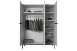 Bogart Szafy*NICOLE SZAFA 150 3D - biały mat / czarny stelaż