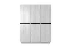 Bogart Szafy*NICOLE SZAFA 150 3D - biały mat / czarne uchwyty / cokół