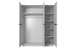 Bogart Szafy*NICOLE SZAFA 150 3D - biały mat / czarne uchwyty / cokół