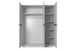 Bogart Szafy*NICOLE SZAFA 150 3D - biały mat / czarne uchwyty / cokół