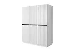 Bogart Szafy*NICOLE SZAFA 150 3D - biały mat / czarne uchwyty / cokół