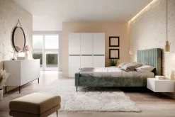 Bogart Szafy*NICOLE SZAFA 150 3D - biały mat / czarne uchwyty / cokół