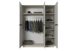 Bogart Szafy*NICOLE SZAFA 150 3D - cashmere / czarne uchwyty / cokół