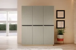 Bogart Szafy*NICOLE SZAFA 150 3D - cashmere / czarne uchwyty / cokół