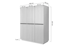 Bogart Szafy*NICOLE SZAFA 150 3D - cashmere / czarne uchwyty / cokół