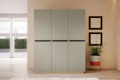 Bogart Szafy*NICOLE SZAFA 150 3D - cashmere / czarne uchwyty / cokół