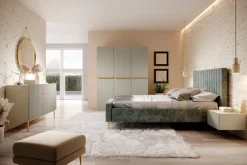 Bogart Szafy*NICOLE SZAFA 150 3D - cashmere / złote uchwyty / cokół