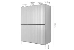 Bogart Szafy*NICOLE SZAFA 150 3D - cashmere / czarny stelaż